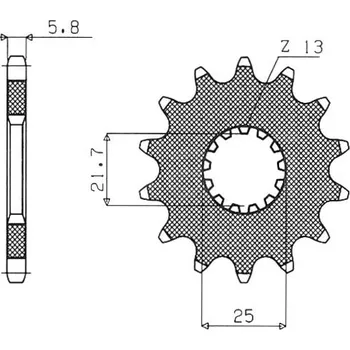 Řetězová sada pro motocykl řetězové kolečko pro sekundární řetězy typu 520, SUNSTAR (13 zubů) YAMAHA WR 426 F 2001-2002