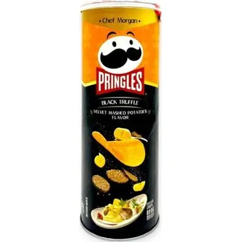 Slaná pochutina Pringles bramborové chipsy s příchutí bramborové kaše a lanýžů 80 g