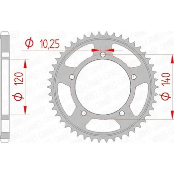 Nářadí na motocykly Ozubení zadní ocelové Afam 14604, 41z, velikost 525