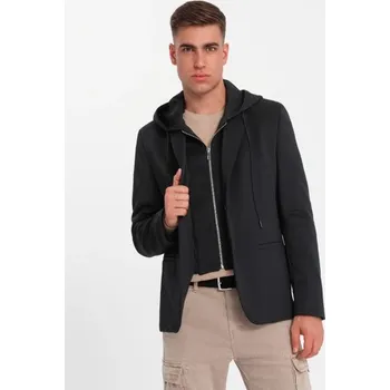 Ombre Clothing Elegantní černá bunda V1 BLZB-0126