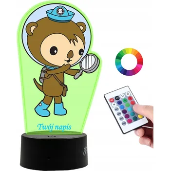 Lampička LAMPICKA na SKLE Oktonauti Opice 3D LED RGB + DÁLKOVÝ OVLADAČ 16 BAREV