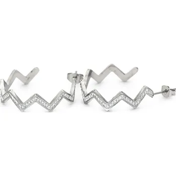 Náušnice BRUNOshop.cz Náušnice CIK-CAK otevřené kroužky s kamínky