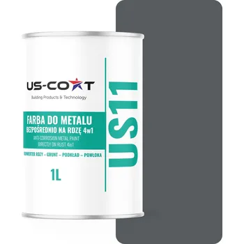 barva na kov Antikorozní akrylová Barva na kov US-Coat 1 l ČEDIČOVĚ ŠEDÁ RAL7012 polomatná