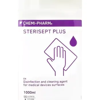 Dezinfekce CHEMI-PHARM, STERISEPT PLUS 1l (Tekutý koncentrát pro dezinfekci a čištění neinvazivních zdravotnických pomůcek a dalších smáčitelných povrchů. Bez obsahu fenolů, aldehydů a fosfátů.)