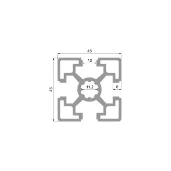 Stavební profil Hliníkový profil K4545 stříbrný elox