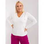 Smetanová mikina s výstřihem -RV-BZ-9233.24-ecru Velikost: ONE SIZE