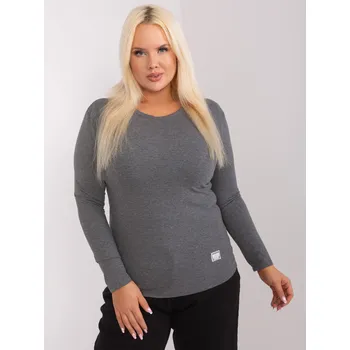 Dámské tričko Tmavě šedé basic tričko s dlouhým rukávem RV-BZ-9257.19-dark grey Velikost: ONE SIZE