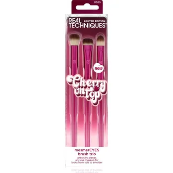 Kosmetický štětec Real Techniques Cherry On Top RT 101 štětec na rozmazávání očních stínů 1 ks + RT 102 malý štětec na oční stíny 1 ks + RT 103 plochý štětec na oční stíny 1 ks