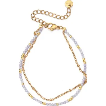 Náramek Náramek s korálky dvojitý světle fialový