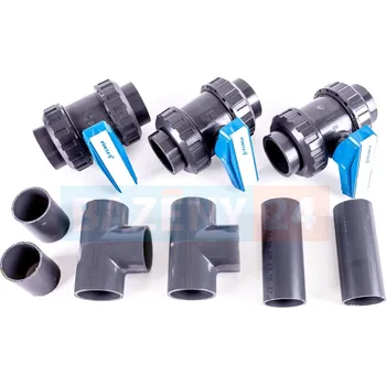 Bazény24 Bypass obtok PVC 50 mm pro bazénové rozvody, přípojení lepení 50 mm v neslepeném stavu. Ventil Pimtas