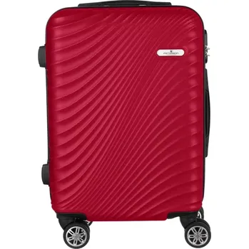 Cestovní kufr PTM29 (Červený skořepinový cestovní kufr 55 x 38 x 24 cm, 4 kolečka, výsuvná rukojeť)