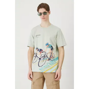 Pánské tričko Bavlněné tričko Medicine pánské, zelená barva, s potiskem RS25.TSM608 07X, vel. XXL