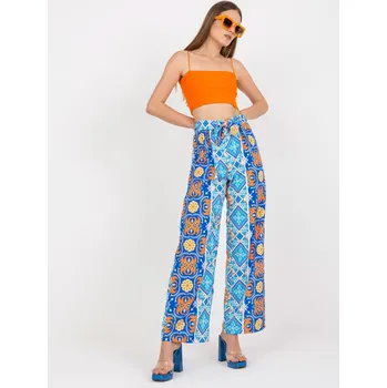 Dámské kalhoty Modré vzorované kalhoty DHJ-SP-13587.66P-blue Velikost: ONE SIZE
