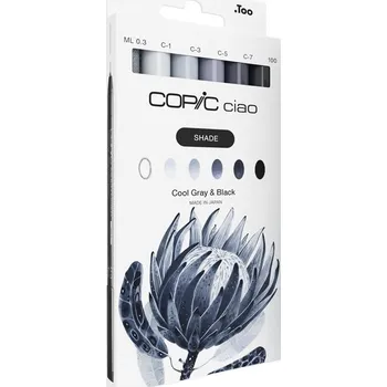 Lihové fixy COPIC Ciao oboustranné Brush & Chisel 5+1ks, Shade Cool Gray