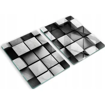 Obraz Dekorativní Krycí Desky z Tvrzené Sklo na Krájení 2x40x52 cm Pozadí Geometrie 3D