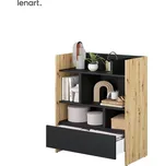 Dig-net nábytek Regál Lenart BED CONCEPT BC-25 | dub artisan / černá