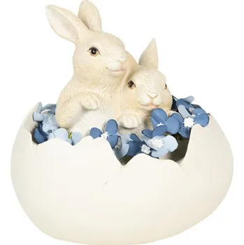 Bytová dekorace Clayre & Eef - dekorativní figurka králíčkůve vajíčku 6PR3123