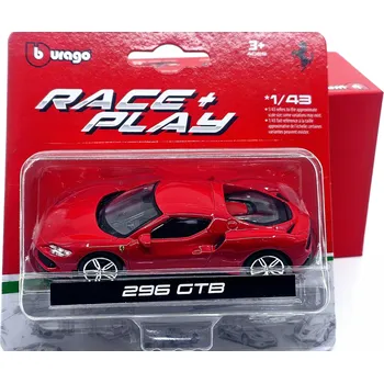 autíčko FERRARI 296 GTB HYBRID 830HP V6 2021 1:43 - červená - Bburago