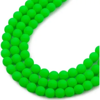 Korálek Estrela České mačkané korálky Estrela NEON 4 mm zelené