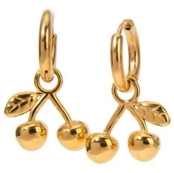 Náušnice Náušnice Cherry ocelové zlaté