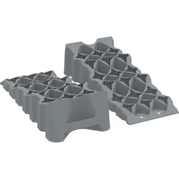 Příslušenství ke karavanu Nástupní klíny Fiamma Kit Level Up Premium S šedé s taškou