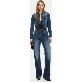 Dámská větrovka Elisabetta Franchi Jeansová bunda BJ-37I-51E2-V620 Modrá Regular Fit 38