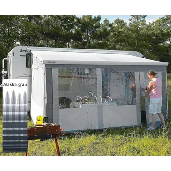 Markýza Safari Residence přední díl XXL*4,50m*275-310cm (centimetry) Aljašská šedá