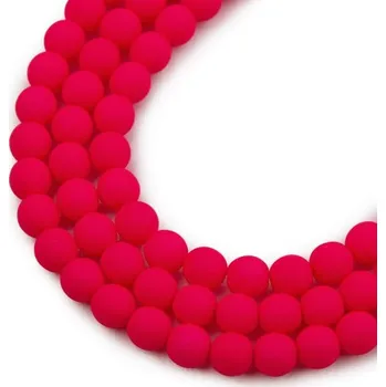 Dětské navlékací korálky Estrela České mačkané korálky Estrela NEON 6 mm růžové