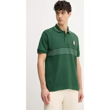 Pánské tričko Bavlněné polo tričko Lacoste zelená barva, s aplikací, PH0037 79X, vel. S