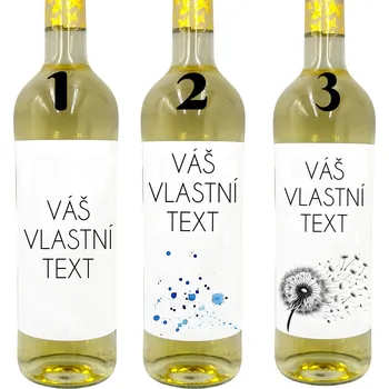 Dárková visačka GRAVENO Láhev vína s VLASTNÍ ETIKETOU (více variant) Jaký motiv?: 3 - Pampeliška