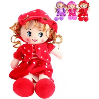 Panenka Panenka soft textilní 33cm měkká v šatičkách s kloboučkem 3 barvy