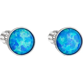 Náušnice Stříbrné náušnice s modrými opály na šroubek