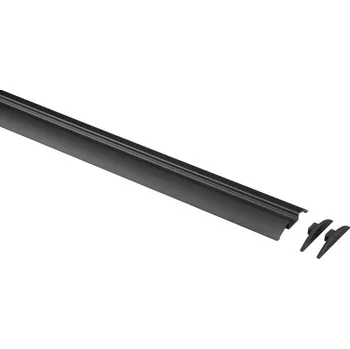 Příslušenství ke karavanu Hliníkový profil černý půlkulatý na LED pásky + 2 koncovky, délka 1,5m