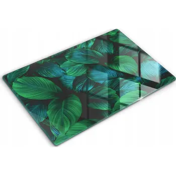 Obraz Skleněná dekorativní deska na ochranu indukční varné desky XXL 80x52 cm Džungle listy