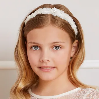 Čelenka StudioAgnesSaténová čelenka s 3D květy - 3251 smetanová