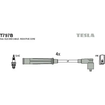 Zapalovací kabel Sada kabelů pro zapalování TESLA T797B