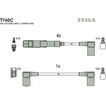 Autodíl Sada kabelů pro zapalování TESLA T740C