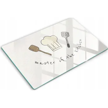Obraz Dekorativní skleněná deska na krájení velká 80x52 cm Master of the Kitchen