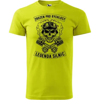 Pánské oblečení Pánské tričko s potiskem Zrozen pro rychlost Velikost: XS, Barva trička: Limetková