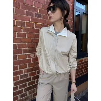 Dámský kabát Bunda Happy Goose 15439869 béžová parka krátká Velikost: 46