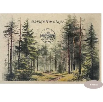 Dárkový potravinový koš Dárkový poukaz les papírový 1 000 Kč