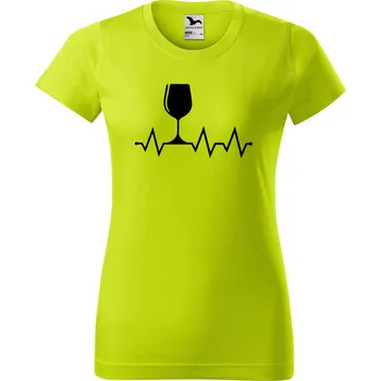 Dámské tričko Dámské tričko s potiskem Tep srdce víno Barva trička: Limetková - 62, Velikost: M