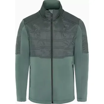 Pánská softshellová bunda PORSCHE DESIGN Hybrid jacket Volnočasová bunda se stylovým vrstevním a vysokým límcem mátová zelená (Stylová bunda ze dvou materiálů s inovativní technologií CLOUDSPUN. Vzor prošití jako sedačky vozů Porsche.)