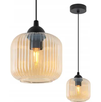 ZÁVĚSNÁ LAMPA STROPNÍ LUSTR MEDOVÝ SKLENĚNÝ KLOBUK DO KUCHYNĚ JÍDELNY E27