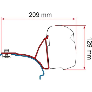 Markýza Stavebnice VW T5/T6 Multivan s lištou, RHD, DeepBlack, F43