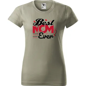 Dámské tričko s potiskem Best mom ever Barva trička: Světlá khaki - 28, Velikost: 2XL