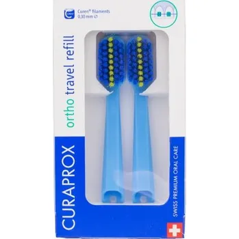 Zubní kartáček Curaprox Travel Set Ortho Blue náhradní kartáčky 2 ks