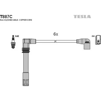 Auto-moto Sada kabelů pro zapalování TESLA T887C