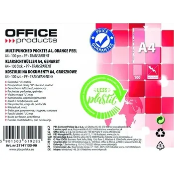 A4 transparentní fóliové obaly do pořadače, 100 ks