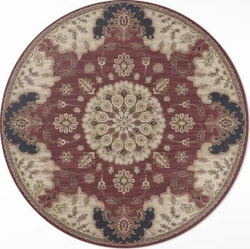 Koberec Módní Kulatý vinylový Koberec do interiéru, průměr 50 cm, Elegantní perská symetrie